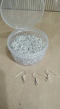 Ganchos para pendientes de plata y oro de rodio, alambre para pendientes, DIY, fabricación de joyas, caja, 200 unids/lote