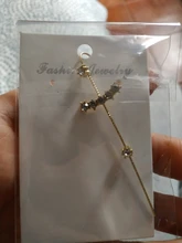 17KM-pendientes de boda bohemios con gancho para orejas, pendientes trepadores de circonia cúbica, cristal, para mujer