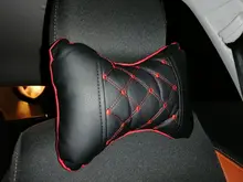 Almohada de cuello para coche, reposacabezas de cuero genuino, diseño de protección de seguridad, soporte de descanso, color negro, accesorios de seguridad para automóviles, Uds.