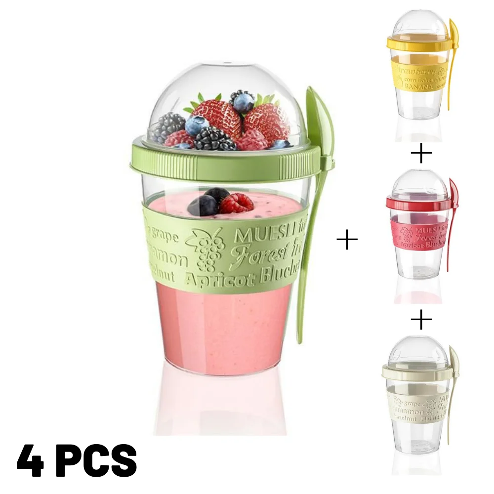 Take N Go Cup Breakfast Portable Different Color Yogurt Cereal Fruit Salad Muesli Picnic Bottle