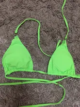 Hirigin-Bikini femenino fluorescente con cuello para atar nudo, traje de baño fluorescente con realce, cuello halter, cintura media, perfecto para playa