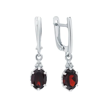 

Silver earrings with cubic zirconia and Garnet sunlight sample 925