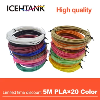 

ICHTANK 20Pieces/lot 3D Printer Filament 5M/pcs 20 Colors 1.75mm PLA 3D Print Filament For 3D Printer Or 3D Pen