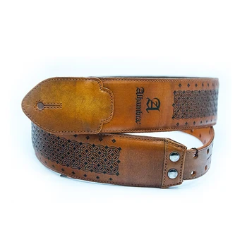 

9.516 guitar strap, leather, die cut pattern, Alhambra