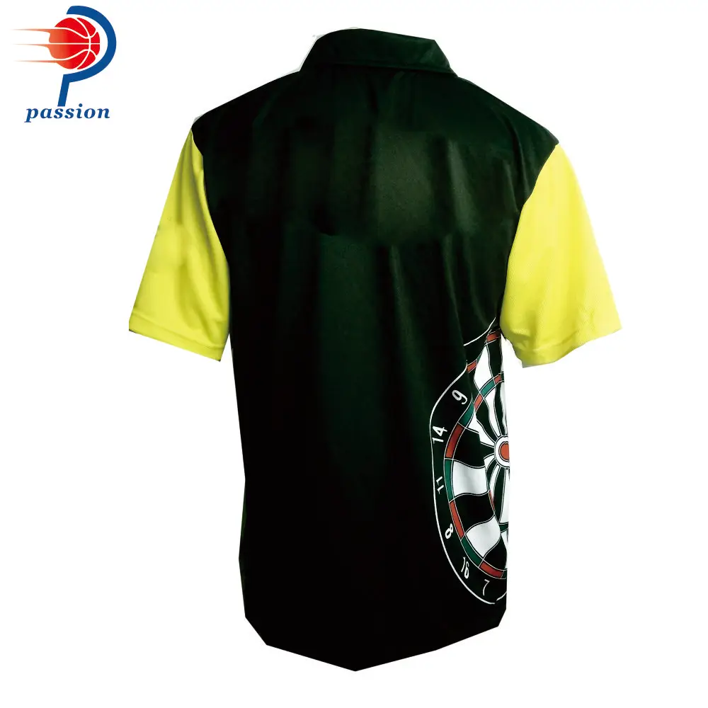 Polo de dardos con estampado de sublimación profesional, camisa con bolsillo en el pecho, amarillo, USD cada uno|Polos de ejercicio y - AliExpress