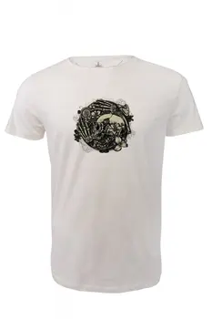 

Angemiel Wear Skeleton and Flowers Cotton White Men 'S T-Shirt