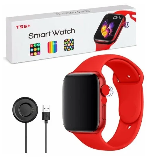 Smart Watch T55 + Plus Series 6, Bluetooth Fitness Tracker For Ios And  Android With Magnetic Charging And Replaceable Straps - Smart Watches -  AliExpress