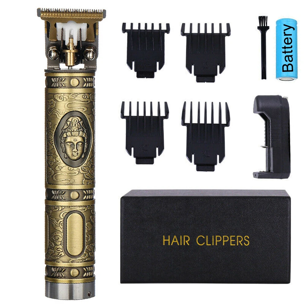 

USB Rechargeable Buddha Hair Clipper Electric Hair Trimmer Cordless Shaver Trimmer 0mm Men Barber Hair Cutting Machine for Men