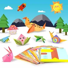 54 unidades/juego de adorno para bebé, libro de corte de papel de Origami con dibujos de animales, rompecabezas cortado de papel para niños, regalos para Juguetes educativos de Aprendizaje Temprano
