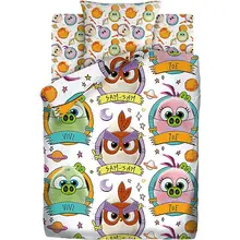 Детское постельное белье 1,5 сп Angry Birds " Птенчики", белое