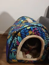 Cama para mascota cálida desmontable para invierno, caseta para dormir de perro, nido de gato suave para gatito y cachorro, cueva cómoda, diseño de lazo, lavado a mano