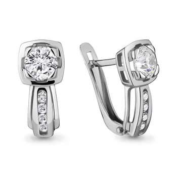 

AQUAMARINE earrings with cubic zirconia, cubic zirconia swarovski, Silver 925