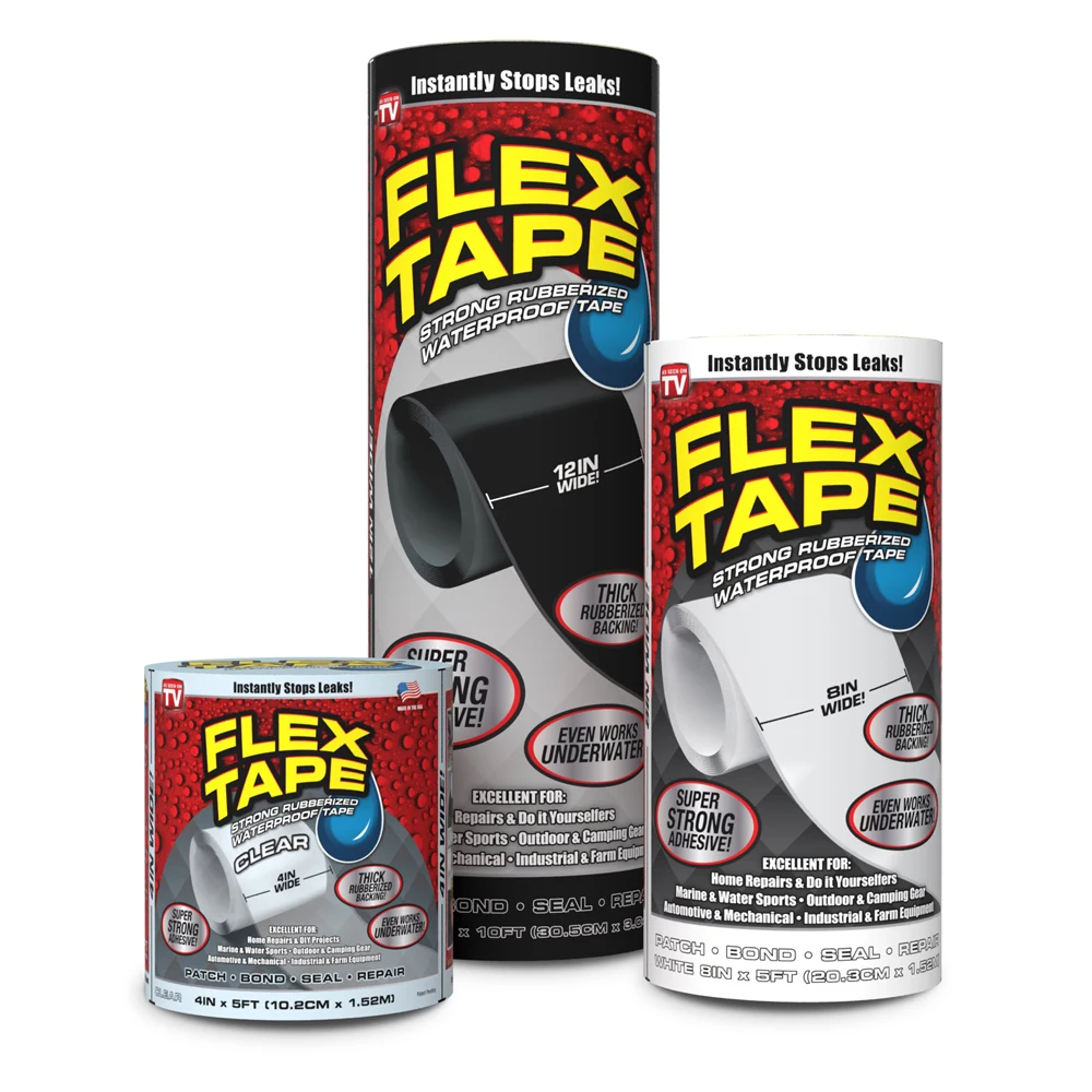 Водонепроницаемая изоляционная лента Flex Tape 12"(Черная