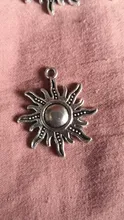 10 Uds. De dijes de Sol de 28x25mm, colgantes de Color plateado bronce dorado tibetano, fabricación de joyas antiguas DIY, artesanía hecha a mano