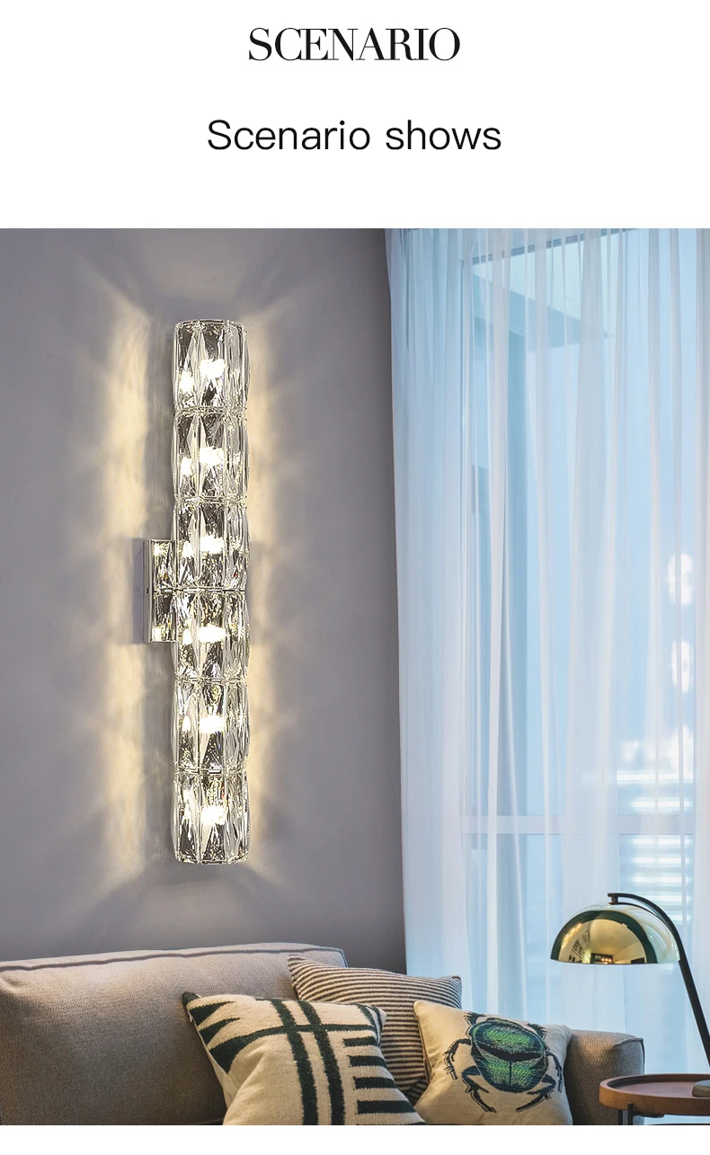 black wall lights Modern Art Crystal Design LED Wall Lamp For Living Room BedRoom Bedside Corridor Hotel Villa TV Wall Decorative Chrome G9 Light led wall lights indoor