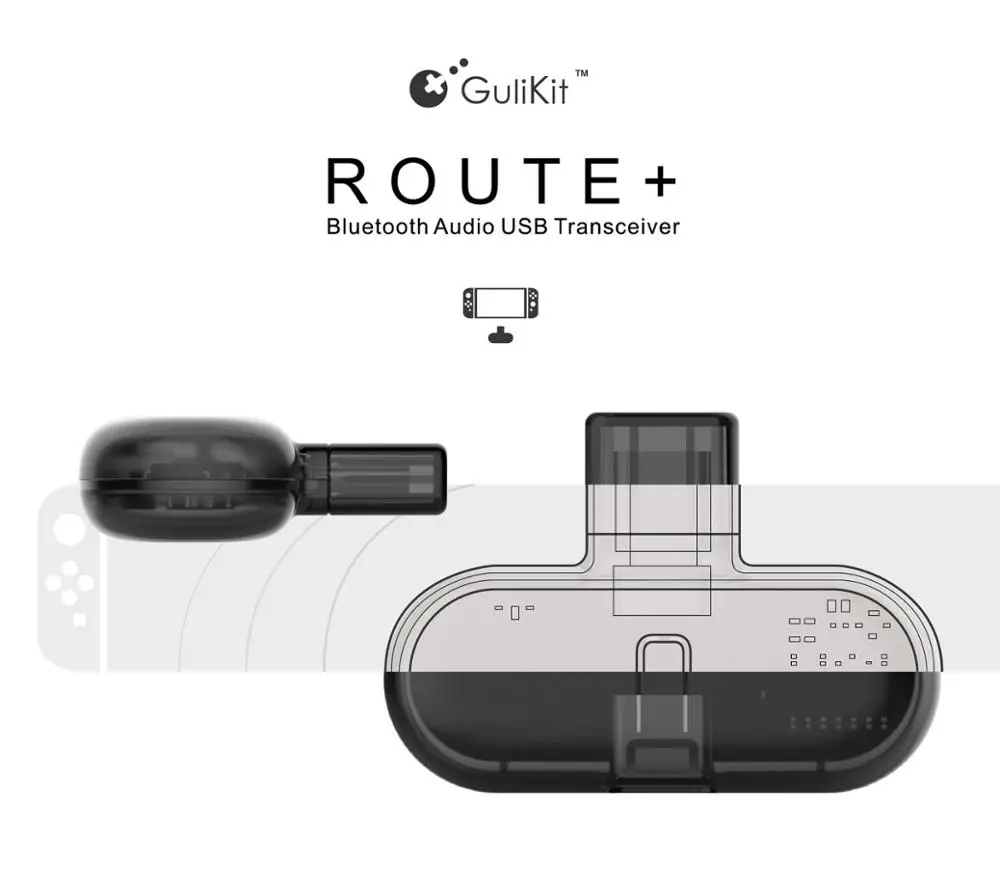 

Gulikit Route+ Bluetooth Wireless Audio Adapter USB-C Transmitter with 3.5mm Mini Microphone for Nintendo Switch/PC