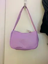 Bolso de piel sintética suave para mujer, bolsa de hombro pequeña de diseño a la moda, Color sólido Retro, Color púrpura