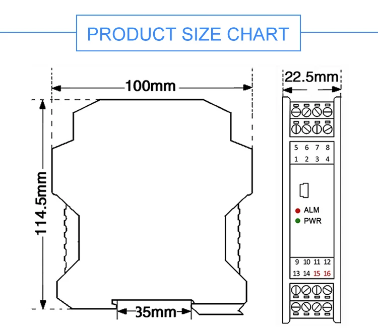 din rail temperature transmitter converter pt100 signal splitter isolator k type