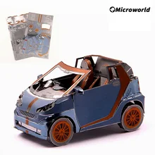 Microworld – Puzzle 3D en métal Benz, Kits de modèles de voiture intelligente, assemblage découpé au Laser, jouets éducatifs, cadeaux pour enfants et adultes