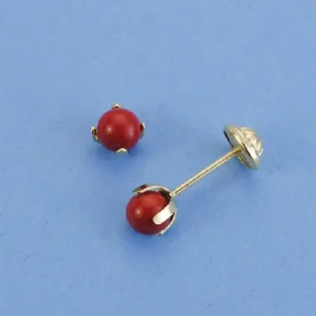 

EARRINGS GOLD CHORAL CLAWS 4 MM