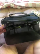 1 Uds. De neceser portátil para hombre y mujer, organizador de viaje transparente, a la moda, grande, negro, bolsa de maquillaje