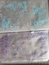 Bolsa de documentos de hojas sueltas, carpeta organizadora de papelería de PVC transparente con pétalos de lentejuelas rosas, A5, A6