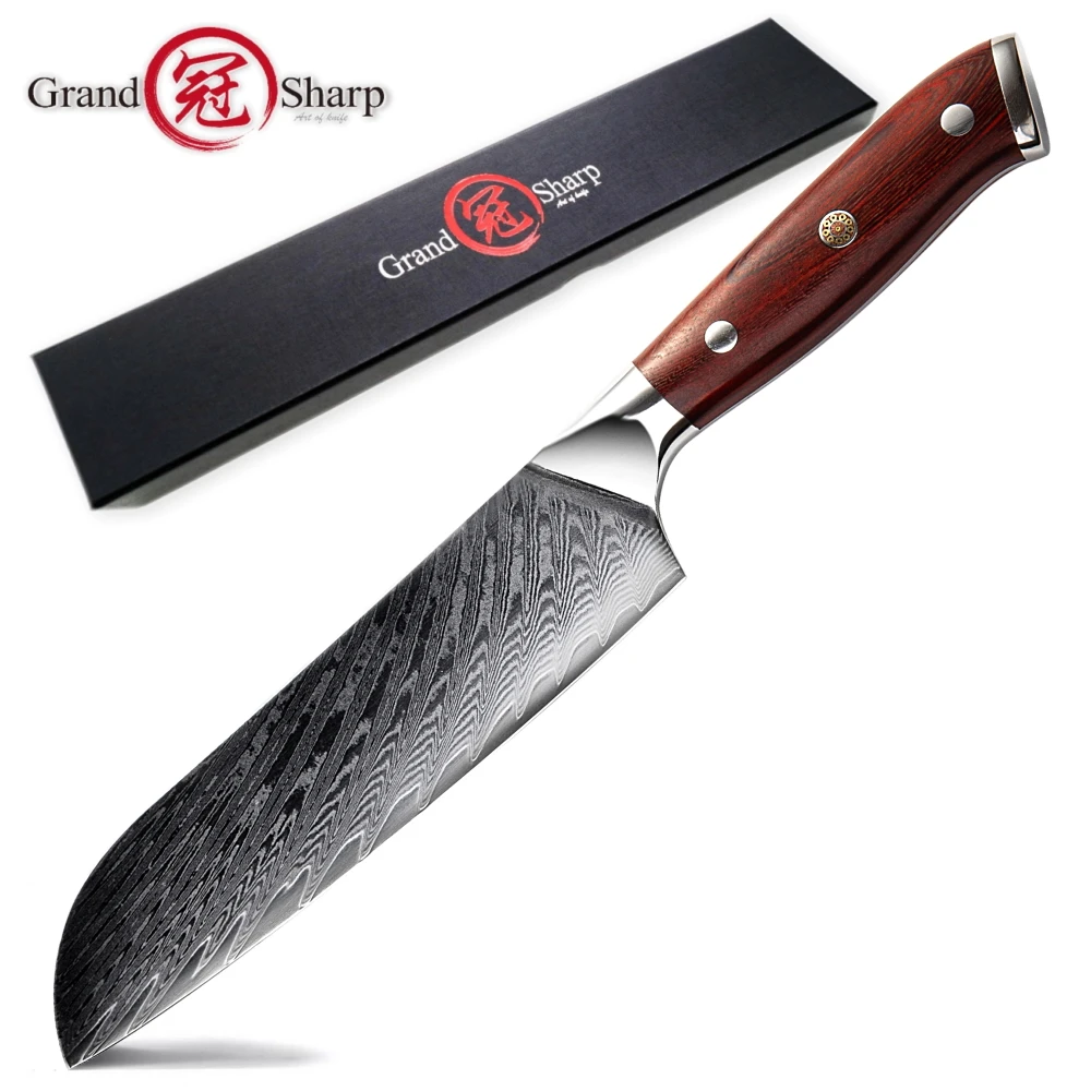 Японский нож Santoku 6," японский дамасский vg10 стальной кухонный нож шеф-повара режущий инструмент кухонная защитная оболочка подарочная коробка