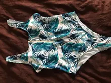 One-Piece Swimsuit Monokini Beachwear Push-Up Summer Print Zipper Sexy New XL Women