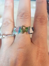 Momiji-Anillo de energía de piedra Natural bohemio para mujer, joyería elástica hecha a mano, anillo ajustable de cristal para fiesta de boda, venta al por mayor