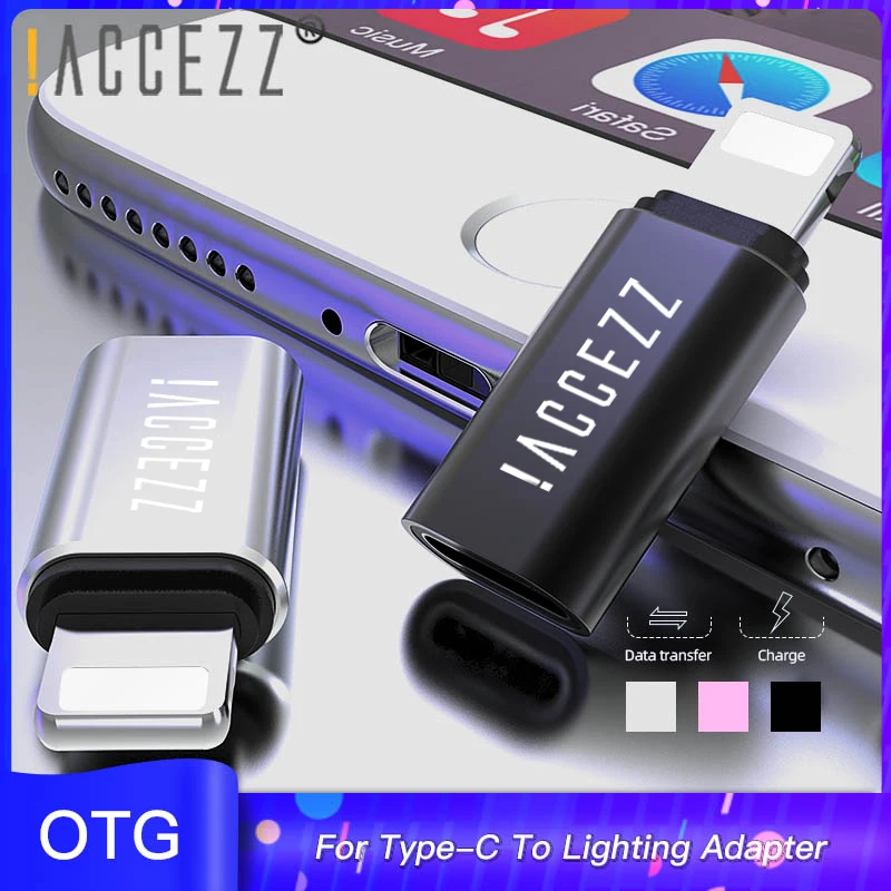 ! Переходник ACCEZZ OTG с гнездом Type C на штекер lighting адаптеры для Apple iPhone 12 11 X XS XR 8 7 Plus