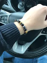 Tigre Natural obsidiana ocular hematita brazaletas con cuentas para hombre magnético de protección de la salud equilibrio pulseras mujeres curación alma joyería