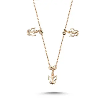 

Angemiel 925 Sterling Silver Butterfly Pattern Sterling Dangle Necklace-Rose Gold Plated