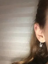 Pendientes de tuerca geométricos de estilo coreano para mujer, aretes de circonita cúbica Micro pavimentada de Color oro blanco