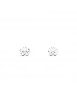 

Earrings White Gold Bebe or girl Daisy openwork with Pearl (9kts)