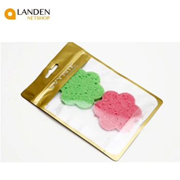 

2 pc round expensive Make up remover tools natural wood pulp sponge cosmetic puff facial washing sponge