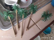 Palmera de coco de plástico, Macetas en miniatura de bonsái, Micro paisaje artesanal, decoración artesanal, MODELO DE PAISAJE DE Diorama, 10 Uds.