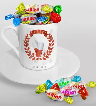 

Personalized Pharmacist Turkish coffee Cup and Haribo Candy Gift Seti-9