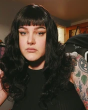 FEELME-pelucas de cabello humano con flequillo para mujeres negras, cabello Natural brasileño ondulado, con flequillo, Remy, pelucas con flequillo