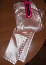 Pants Melody-Wear Faux-Leather Metallic Women for Pink Soft