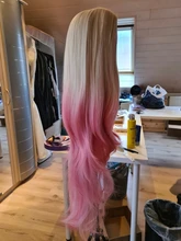 L-Email Wig Blonde Ahri Cosplay Synthetic-Hair KDA Baddest Heat-Resistant with LOL Ears