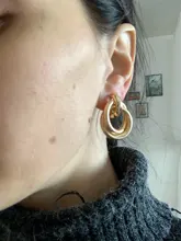 Nuevo México Clip en pendientes No perforado para mujeres Vintage de oro de la Declaración redondos de geometría auriculares joya Clip brinco femenino fiesta regalo