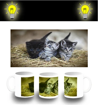 

CUP PHOTOLUMINESCENT KITTENS SO CUTE glitter mug