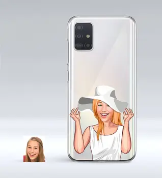 

Personalized Women 'S Caricature Of Samsung Galaxy A51 Thin Transparent Silicone Phone Kapağı-20