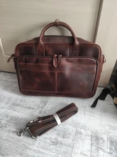 MAHEU-maletín de piel auténtica para ordenador portátil para hombre, maletín de 15,6 pulgadas para Doctor y oficina