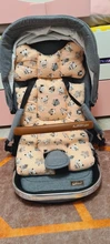 Almohadilla de algodón con estampado para cochecito de bebé, asiento de coche, silla con ruedas, colchón, funda de almohada, carro infantil, cojín grueso y cálido