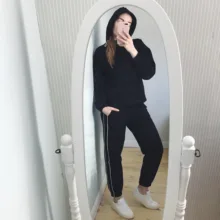 Women Suit Hoodies Amii Sport Cotton Pants Autumn Female Winter Causal Minimalism 12030276