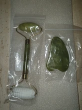 Rodillo masajeador Facial doble cabezas de piedra de Jade Estiramiento Facial manos la piel del cuerpo de relajación de belleza para delgazar piel sana, herramientas para el cuidado de