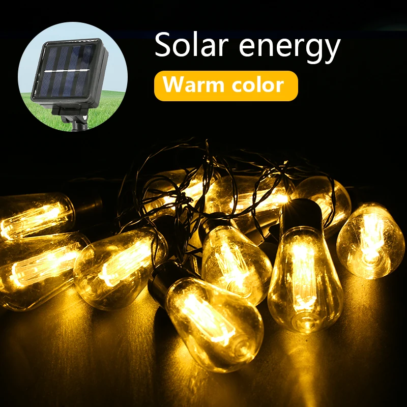 outdoor solar lights for house LED Solar String Lights Christmas Decoration Light Bulb IP65 Waterproof Patio Lamp Holiday Garland For Outdoor Garden Furniture solar garden lights decorative Solar Lamps