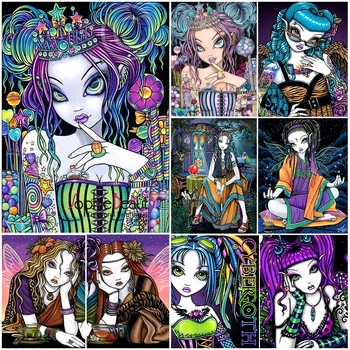 

5D DIY Diamond Painting Cartoon Girl Picture Full Square/Round Diamond Embroidered Cross Stitch Gift Home Decoration