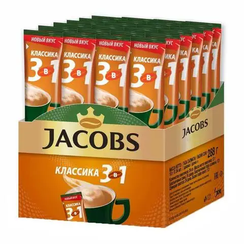 Кофе растворимый Jacobs 3 в 1 классика 24 шт. | Продукты